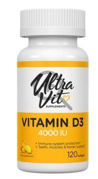 Vitamin D3 4000IU - Вітамін Д3 120 softgels Ultra Vit 2022-10-0307 фото