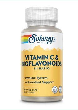 Vitamin C & Bioflavonoids 1:1 500mg - Вітамін С та біофлавоноїди 100 vcaps Solaray 2023-10-3153 фото
