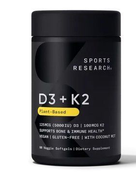 Vegan D3 5000iu + Vitamin K2 100mcg - Вітамін Д3+К2 60 softgels Sports Research 2023-10-4010 фото