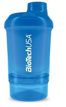 Shaker Mini Wave + 2 in 1 Шейкер для спортивного харчування 300 ml Schocking Blue BiotechUSA 259554471 фото